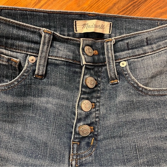 Madewell Slim Straight Jeans Blue Distressed Button-Front Edition size 25 - Picture 5 of 16